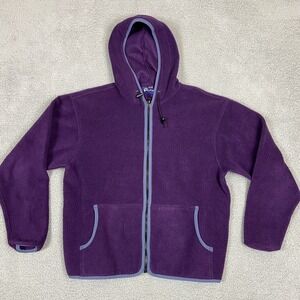 Penfield Womens Sz Large Fleece‎ Jacket Full Zip Hooded Polartec Purple USA Made